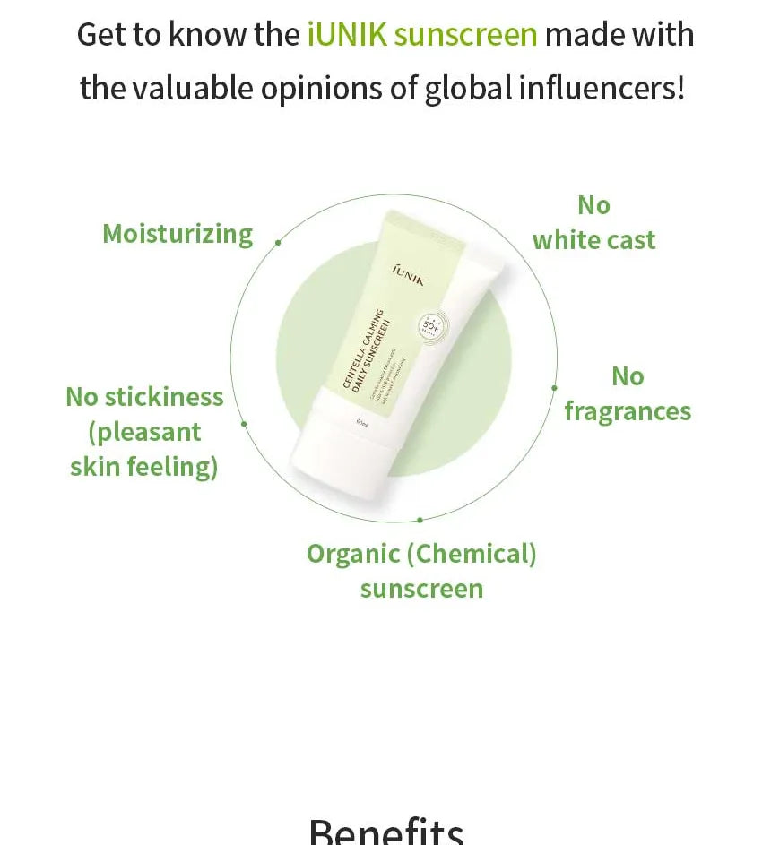 iUNIK Cremǎ calmantǎ cu Centella pentru protecție solarǎ 60ml