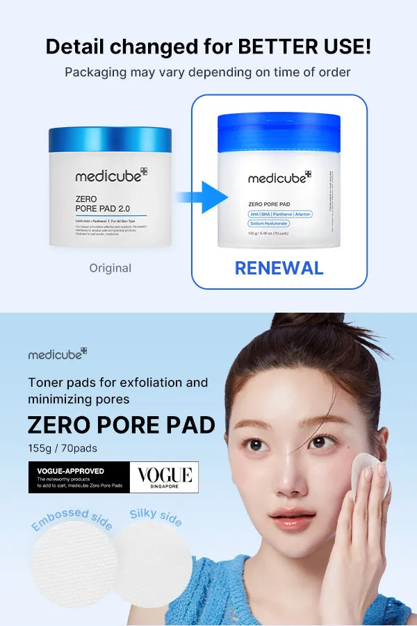 MEDICUBE Dischete exfoliante pentru fațǎ | ZERO PORE PAD 70 buc