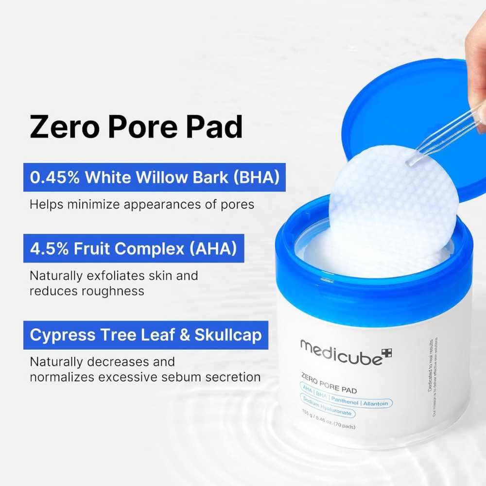 MEDICUBE Dischete exfoliante pentru fațǎ | ZERO PORE PAD 70 buc