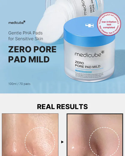 Medicube Dischete exfoliante blânde pentru fața | ZERO PORE PAD MILD 70 buc