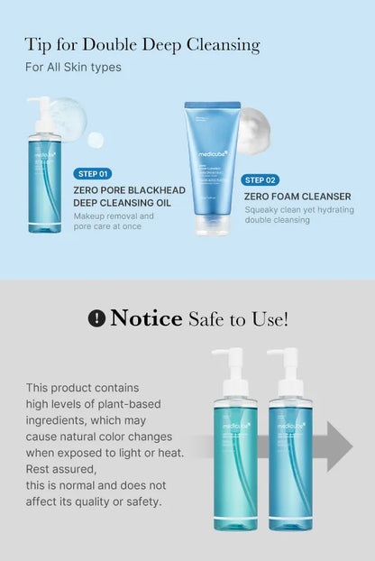 Medicube ZERO PORE Blackhead Deep Cleansing Oil 205ml – Ulei demachiant și purifiant pentru pori și puncte negre