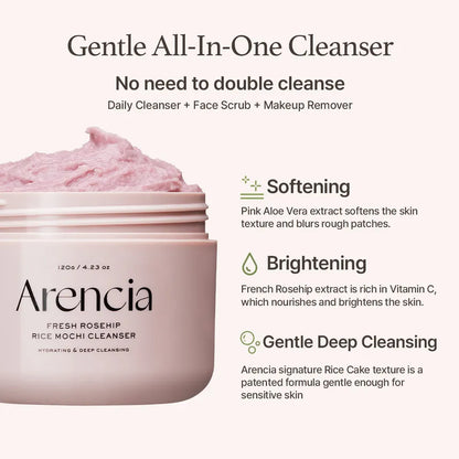 Arencia Fresh Rosehip Spumǎ de curǎțare facialǎ 120g pentru pielea normală, uscată sau sensibilă.